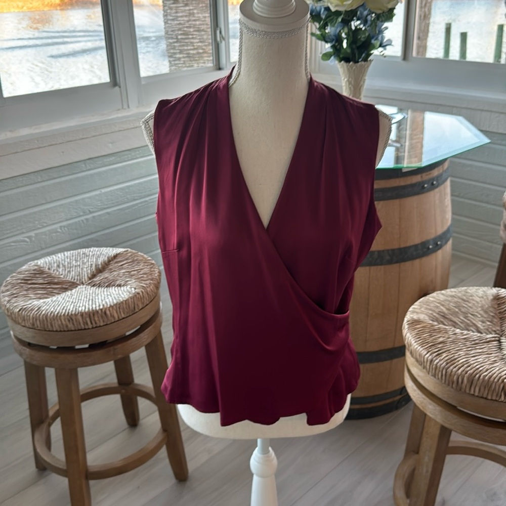 Ann Taylor size 6, maroon silk top